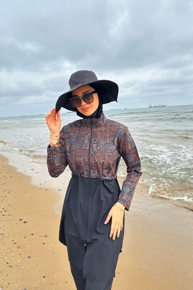 Nida Kahve Tam Tesettür Mayo